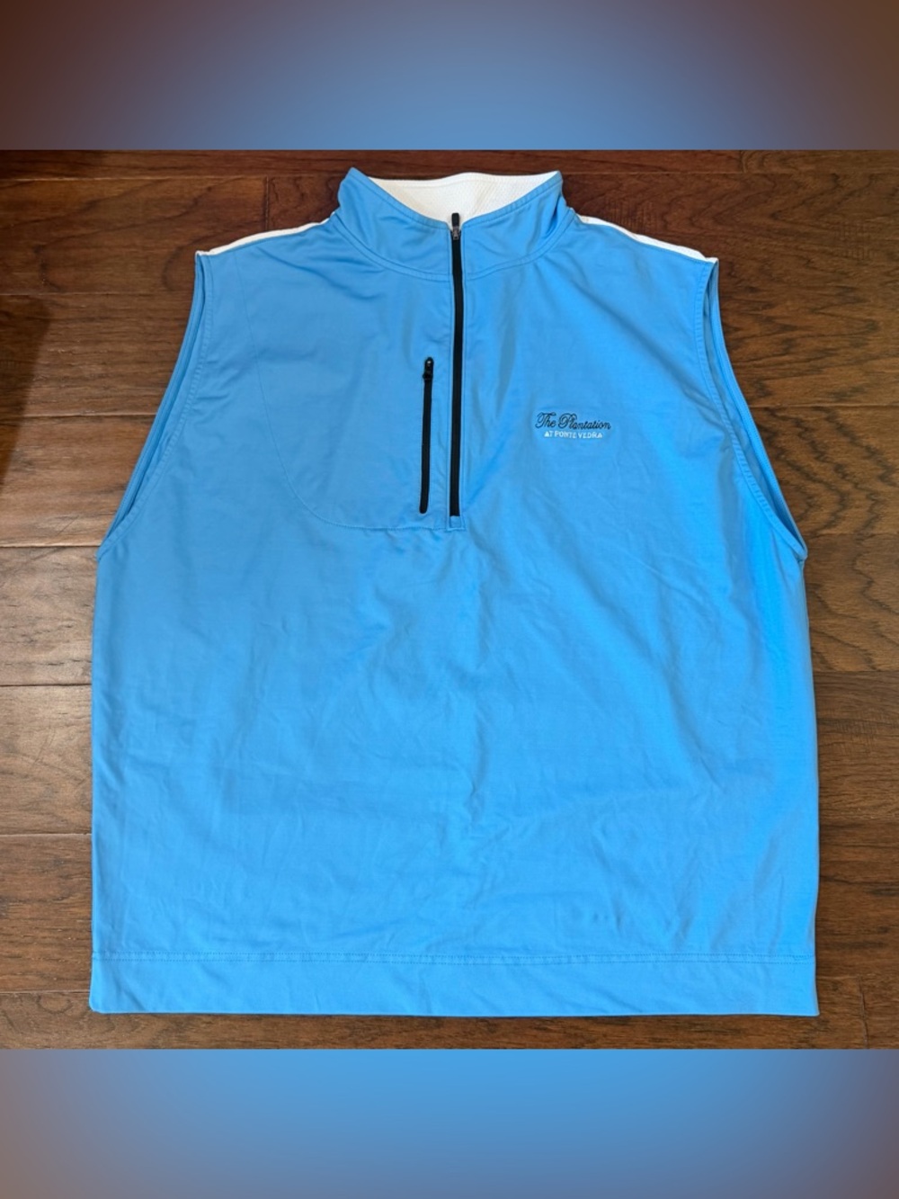 FootJoy Men’s Half Zip Jersey Vest XL Blue Golf Pullover Plantation Pointe Vedra